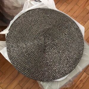 NEW- Nicole Miller - 2 beaded placemats - Holidays